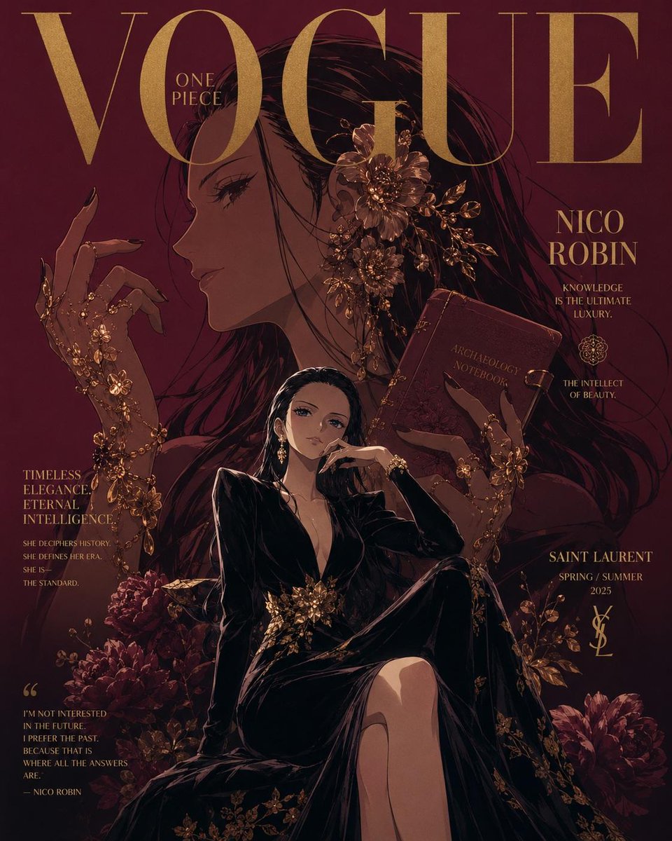 Luxury anime fashion magazine cover inspired by Vogue and... thumbnail 4