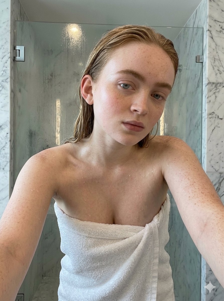 After Shower Glow with Water Droplets