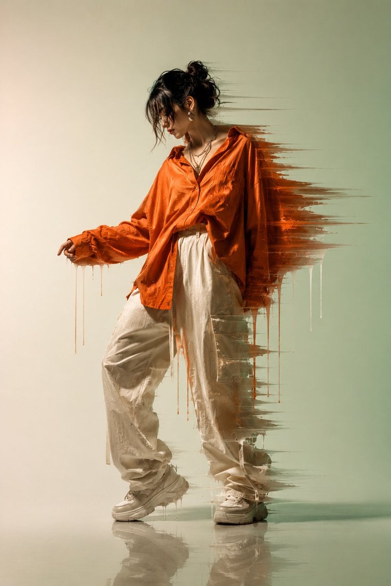 A cinematic editorial portrait of a stylish young woman s... image 1