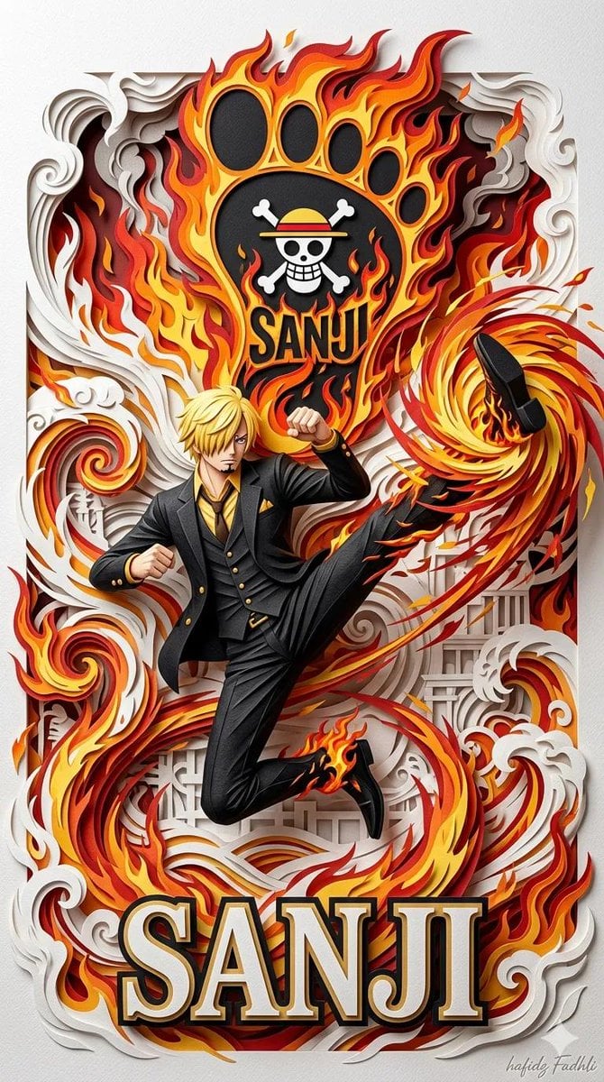 Ultra-detailed 3D layered papercraft anime poster, dynami... thumbnail 4