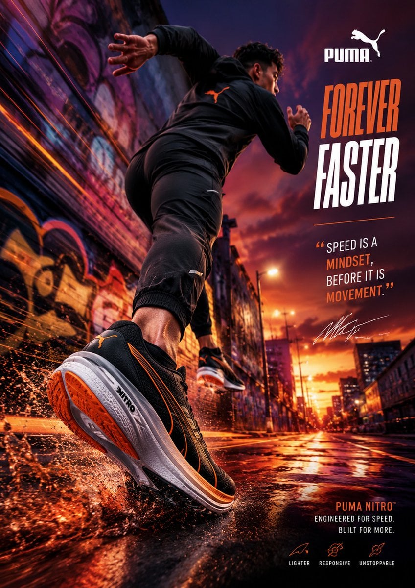 Create an ultra-premium footwear advertising poster desig... thumbnail 3