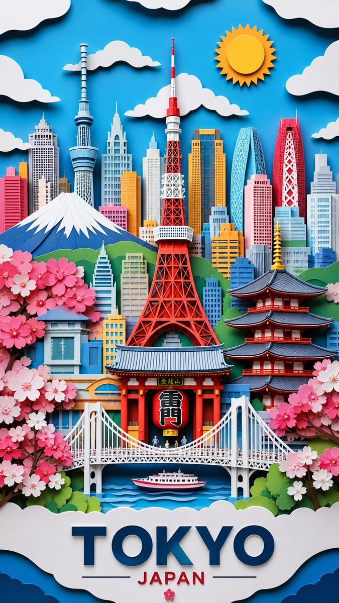 Ultra-detailed layered papercut art illustration of [Coun... thumbnail 2