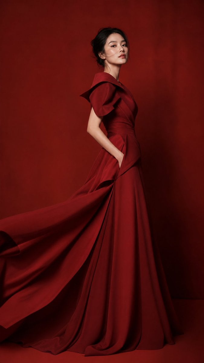 High-end editorial masterpiece, monochromatic reddish env... thumbnail 2