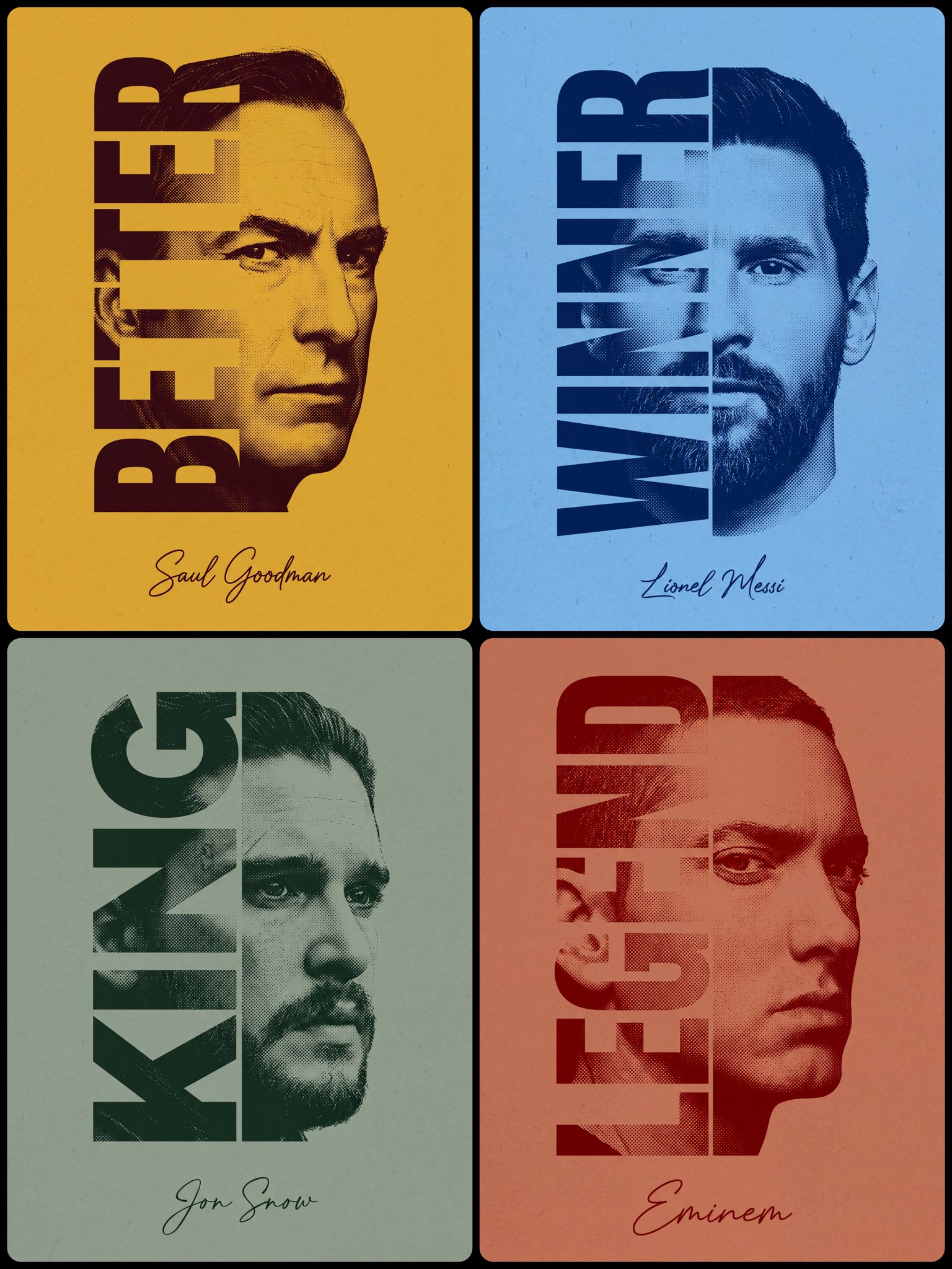 Duotone Typographic Portrait Poster