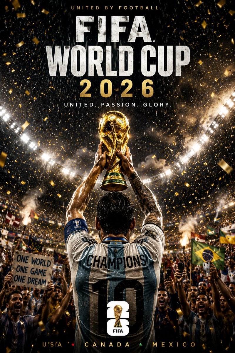 FIFA World Cup 2026 official-style cinematic poster, gian... thumbnail 3