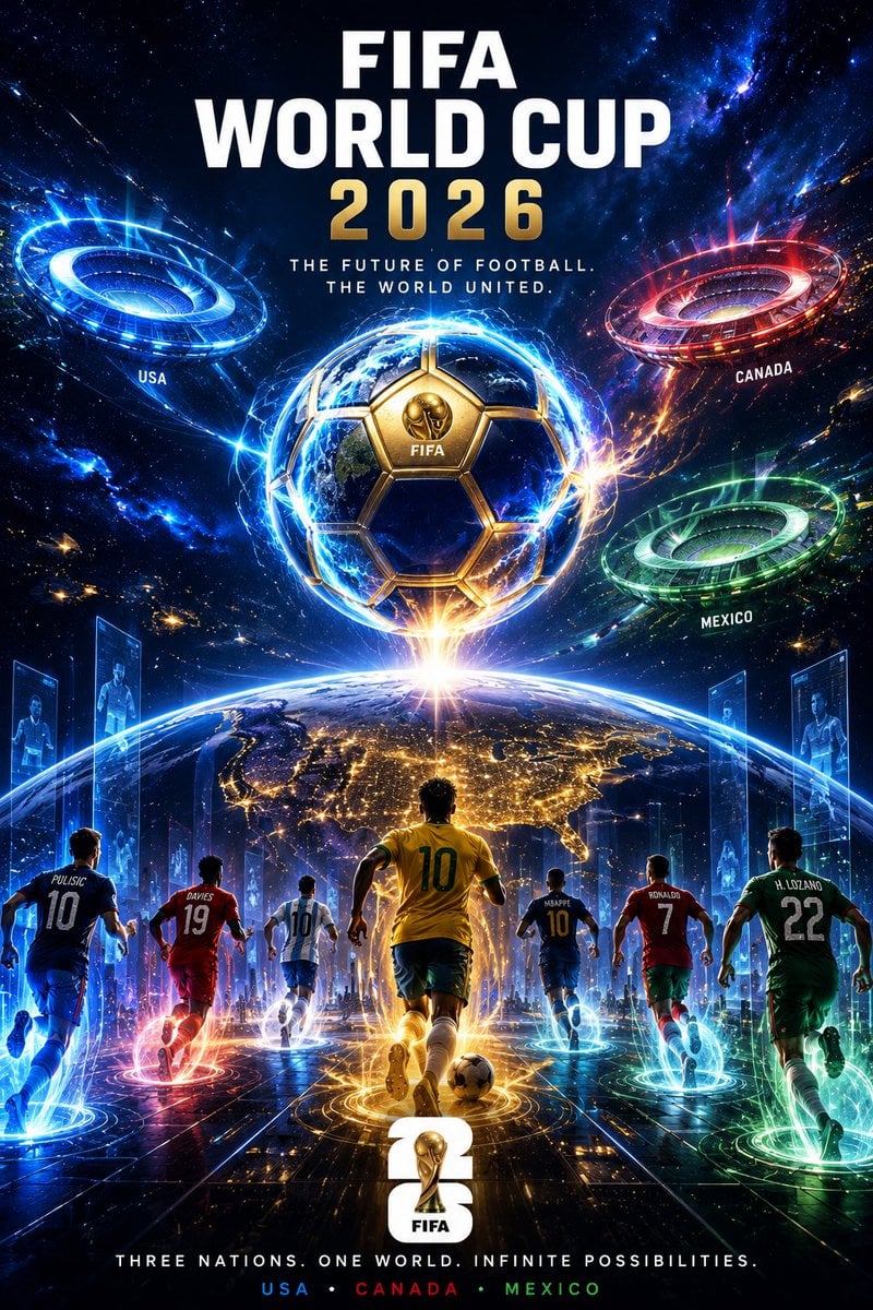 FIFA World Cup 2026 official-style cinematic poster, gian... thumbnail 4