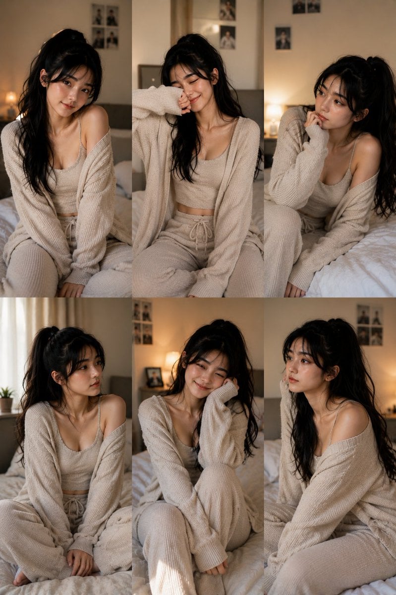 A 3×2 vertical editorial portrait collage featuring six c... thumbnail 2