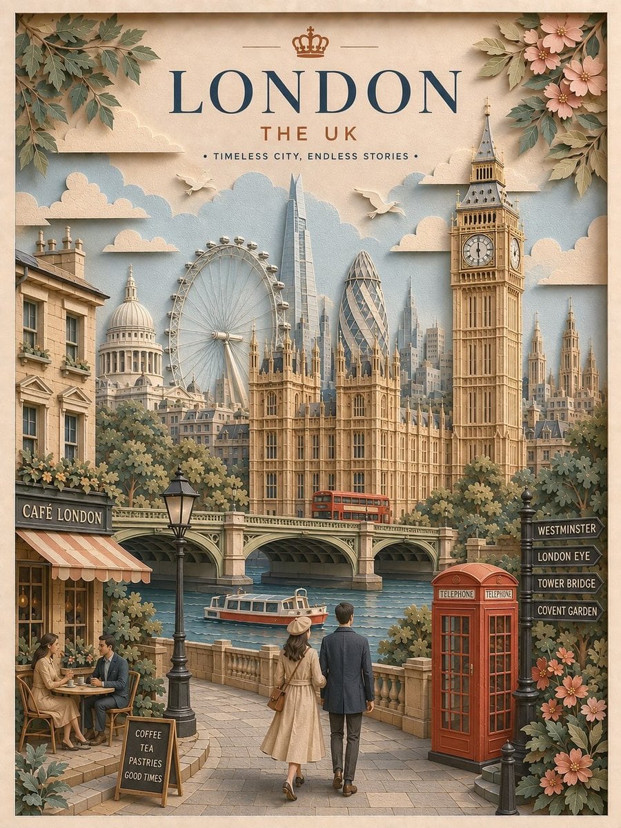 Create a highly detailed vertical travel poster in an ele... thumbnail 2
