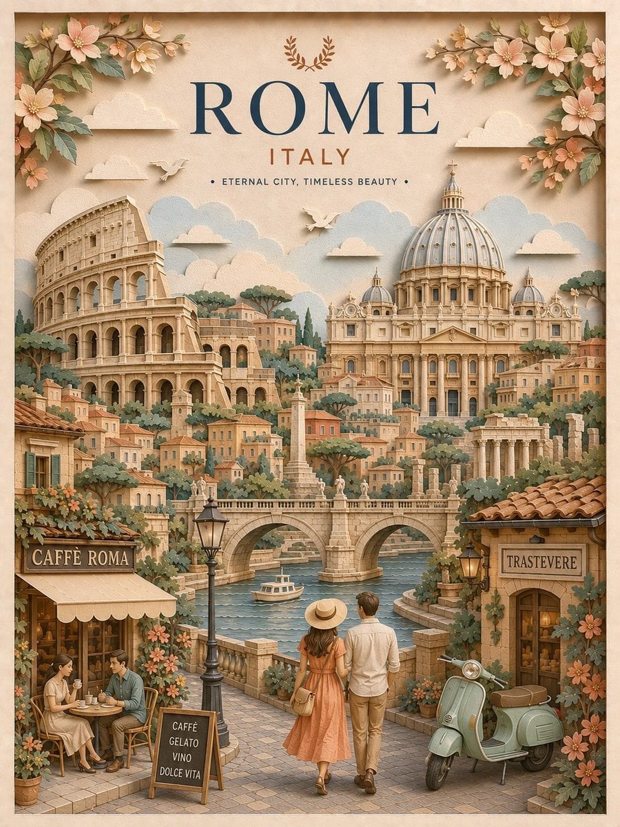 Create a highly detailed vertical travel poster in an ele... thumbnail 3