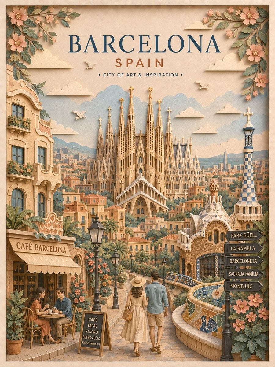 Create a highly detailed vertical travel poster in an ele... thumbnail 4