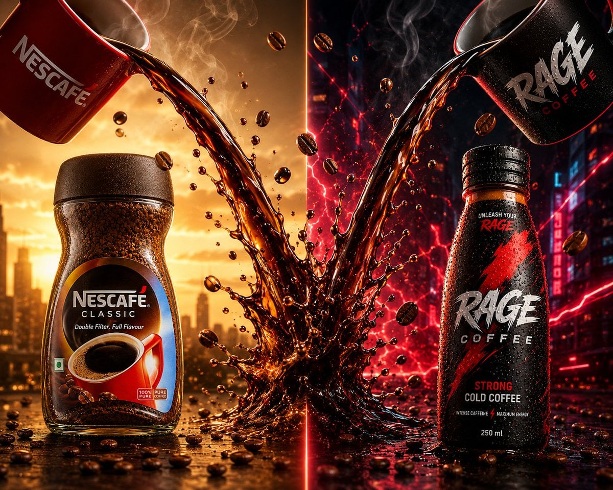 Ultra premium Nescafé coffee jar standing on a polished b... thumbnail 3