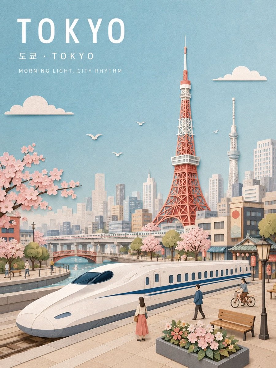 Create a refined wide landscape travel-poster illustratio... thumbnail 4