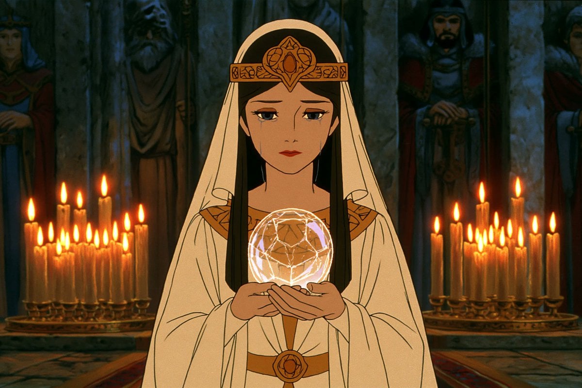 1980s American fantasy animation style, a [subject] holdi... thumbnail 2