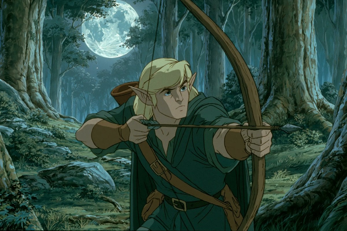 1980s American fantasy animation style, a [subject] holdi... thumbnail 3