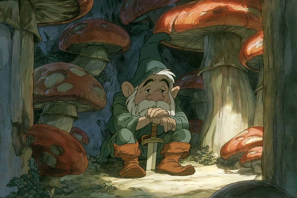 1980s American fantasy animation style, a [subject] holdi... thumbnail 4