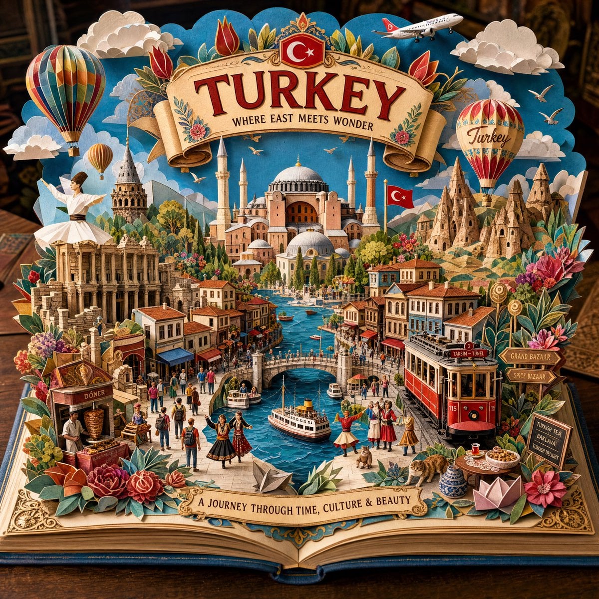 Create an ultra-detailed handcrafted 3D pop-up storybook ... thumbnail 2