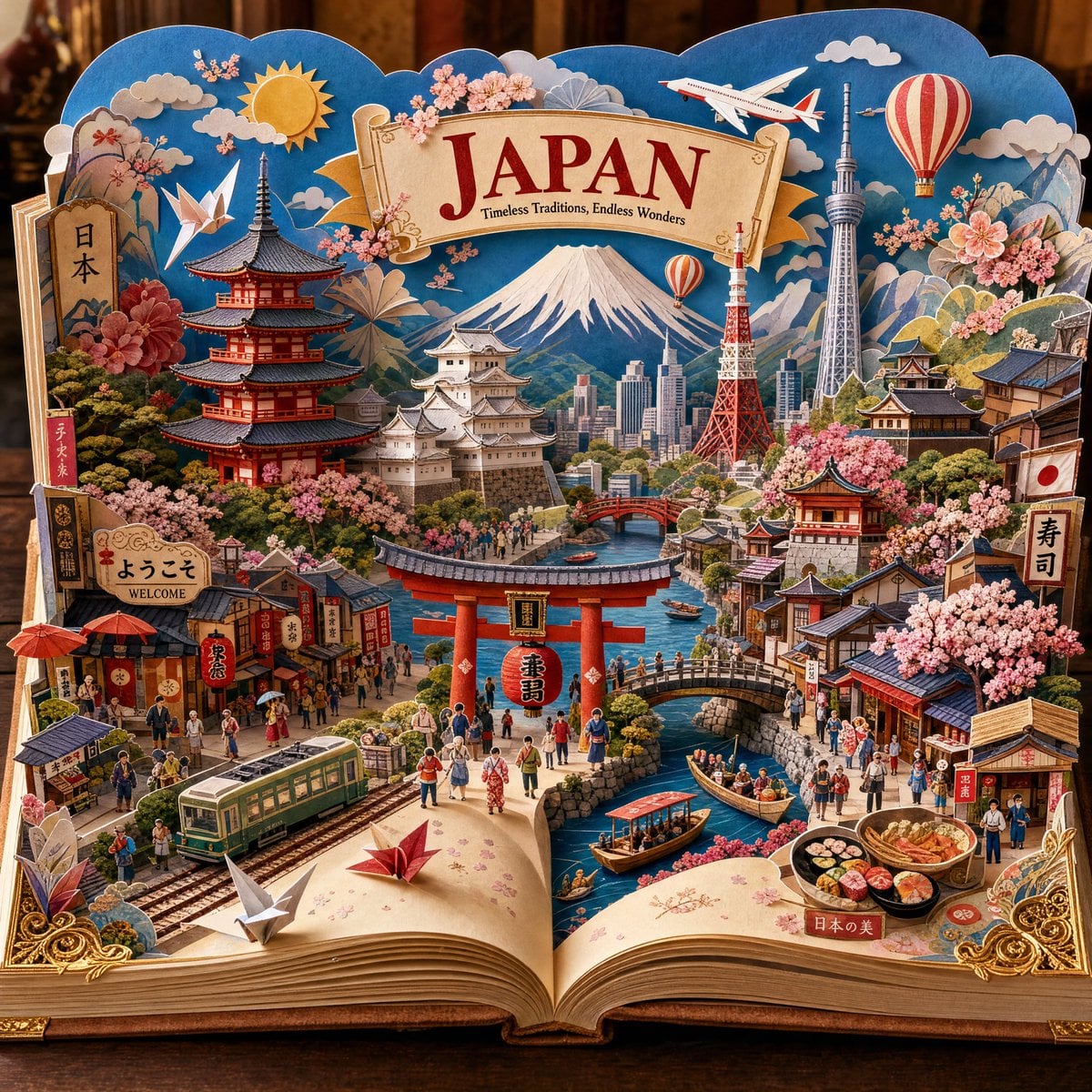 Create an ultra-detailed handcrafted 3D pop-up storybook ... thumbnail 3