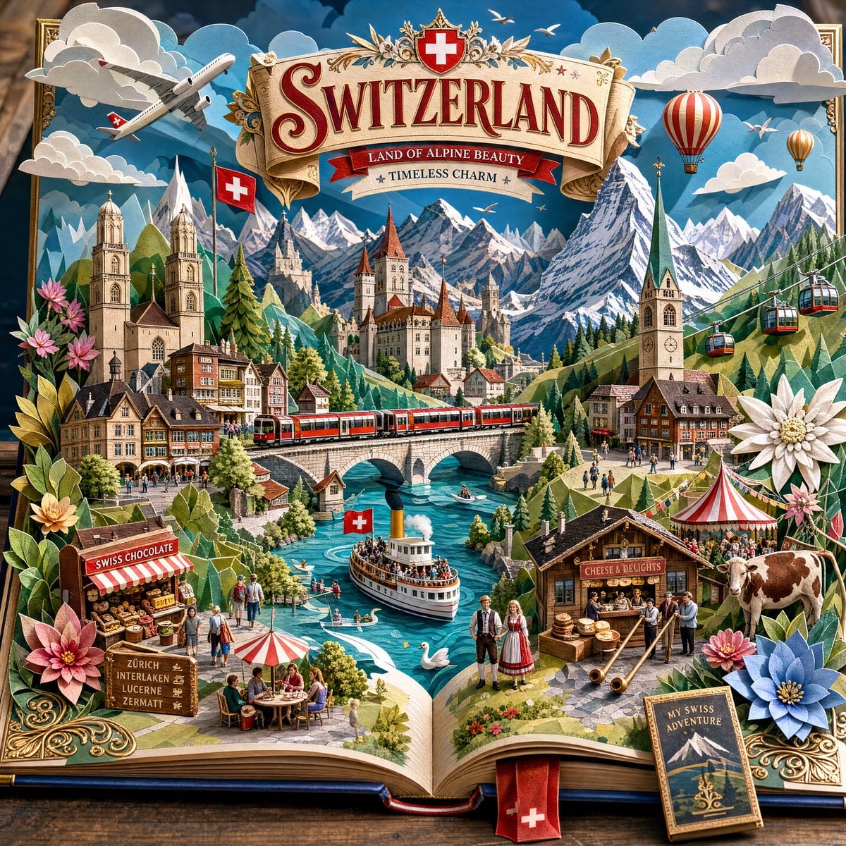 Create an ultra-detailed handcrafted 3D pop-up storybook ... thumbnail 4