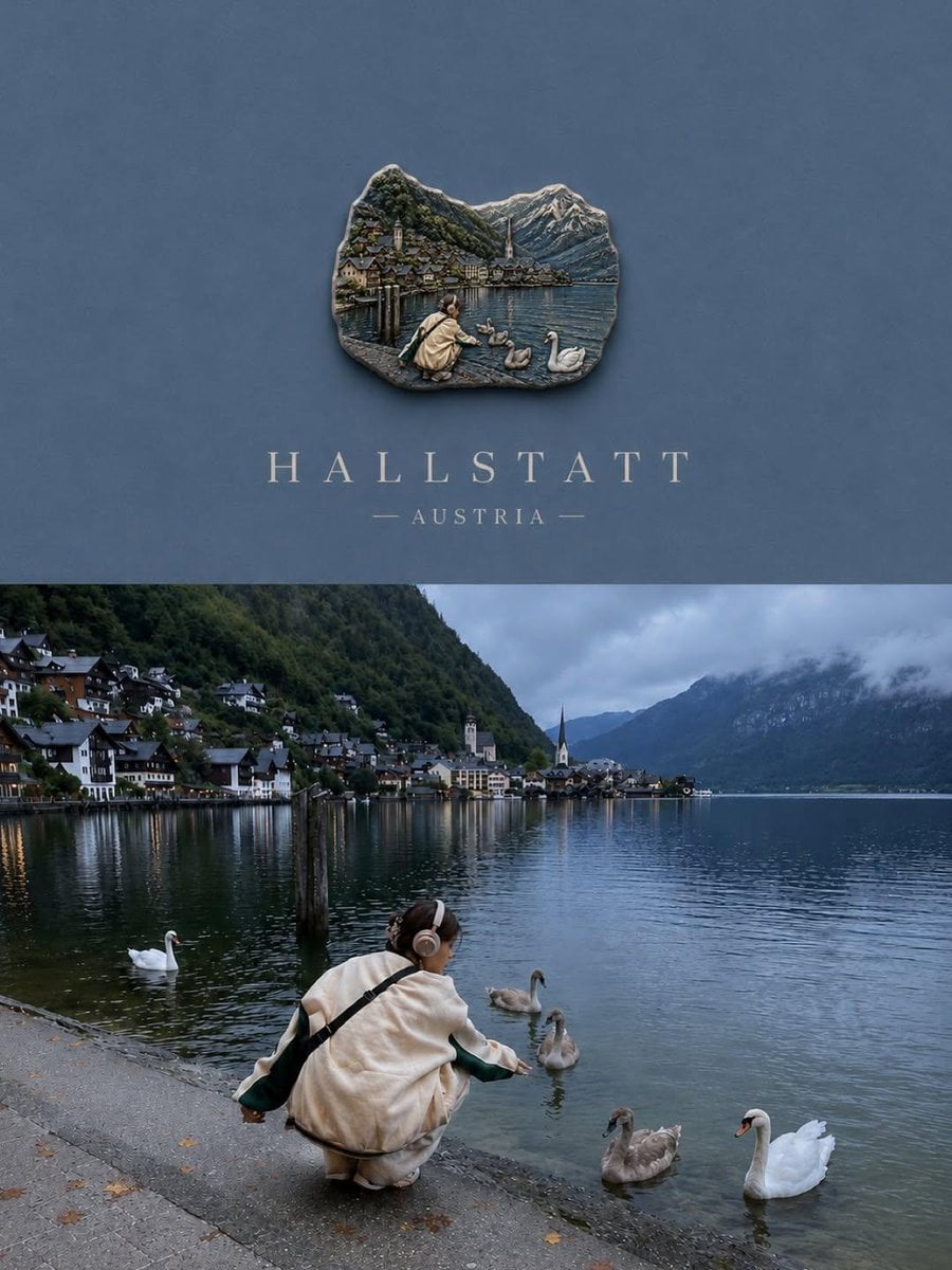 Create a premium travel poster featuring a miniature 3D s... thumbnail 2