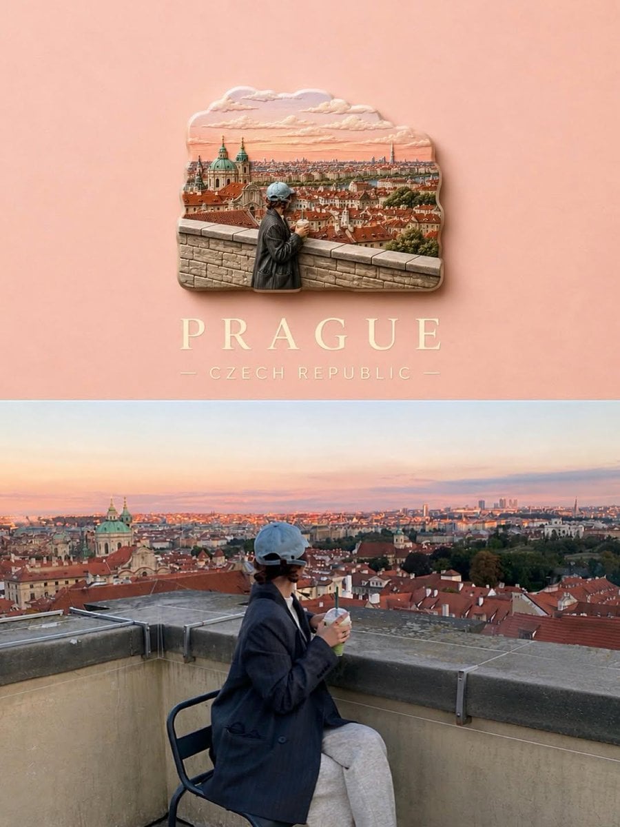 Create a premium travel poster featuring a miniature 3D s... thumbnail 4