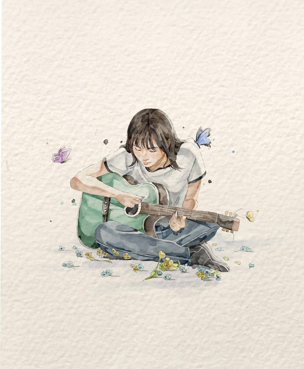 A delicate watercolor fashion illustration on textured of... thumbnail 2