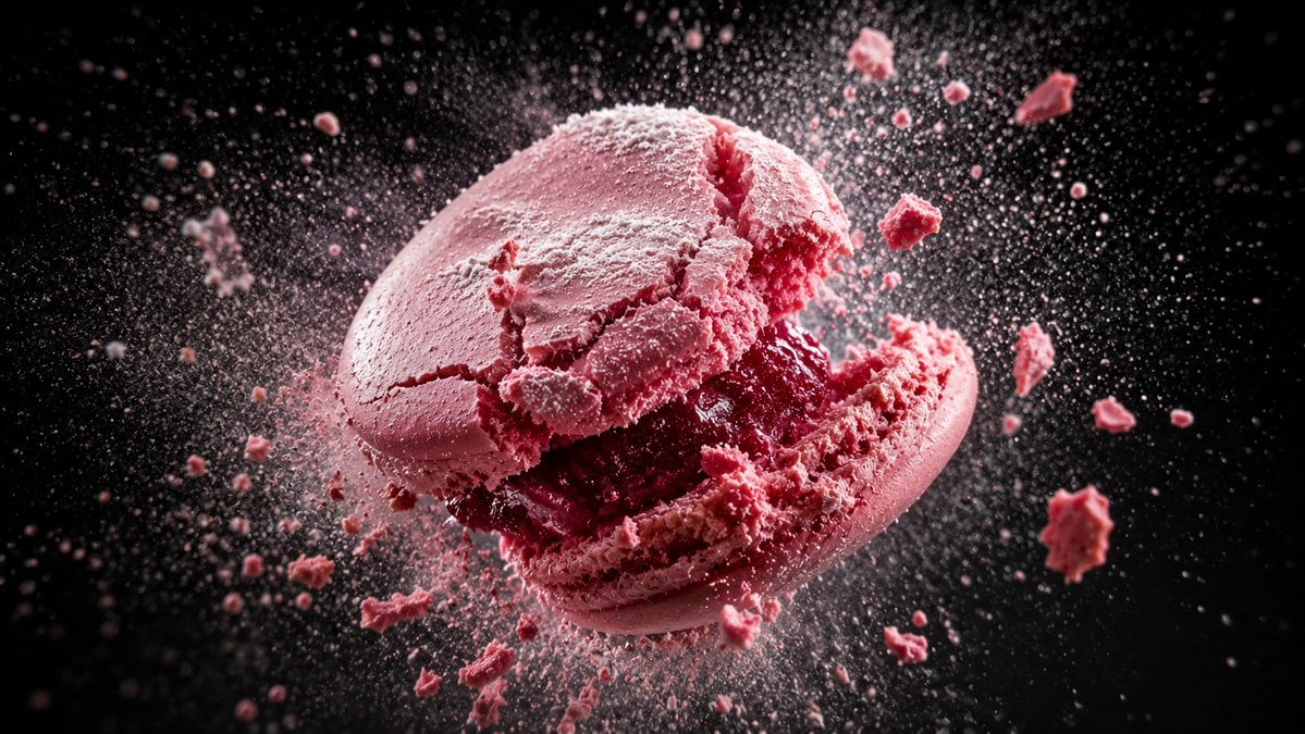 [Food Item] coated in [Powder Sugar Cocoa] being dropped ... thumbnail 2