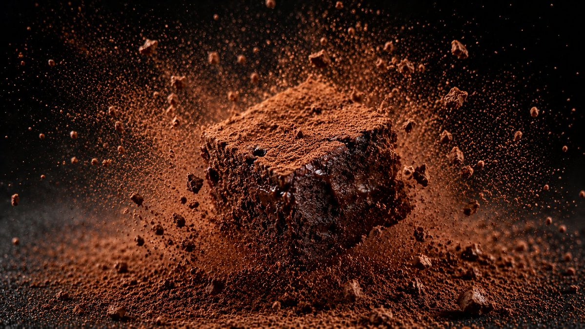 [Food Item] coated in [Powder Sugar Cocoa] being dropped ... thumbnail 3