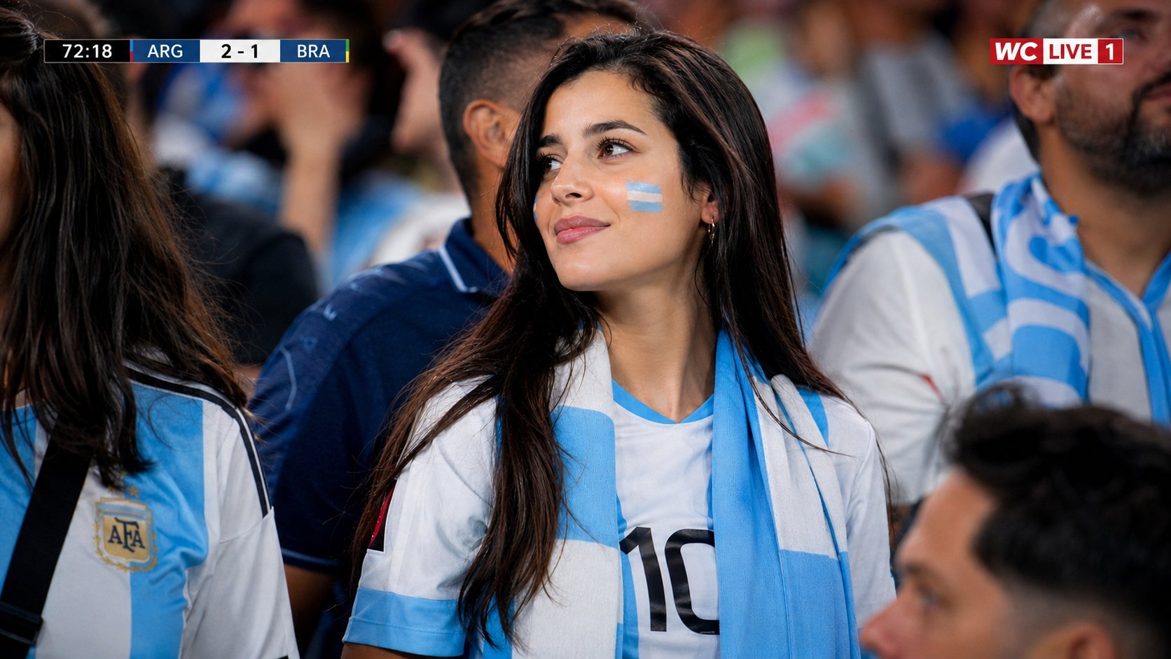 Stadium Supporter in World Cup Crowd