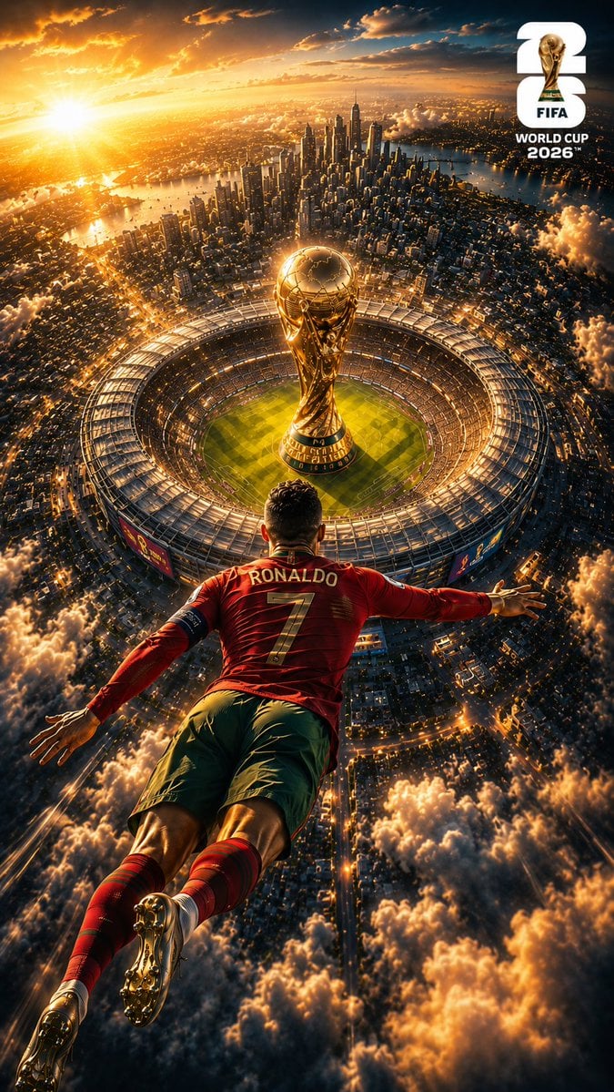 FIFA World Cup Trophy Overlooking the Stadium image 1