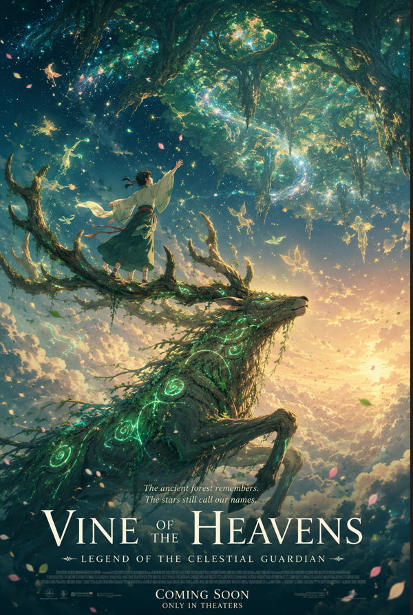 A breathtaking anime fantasy movie poster in portrait for... thumbnail 4