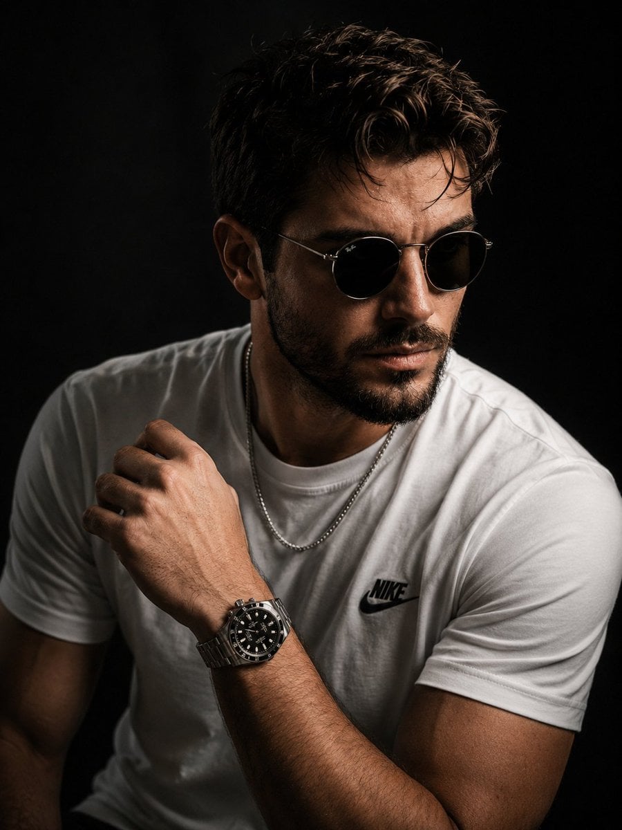 Ultra-realistic luxury male portrait, inspired by a fusio... image 1