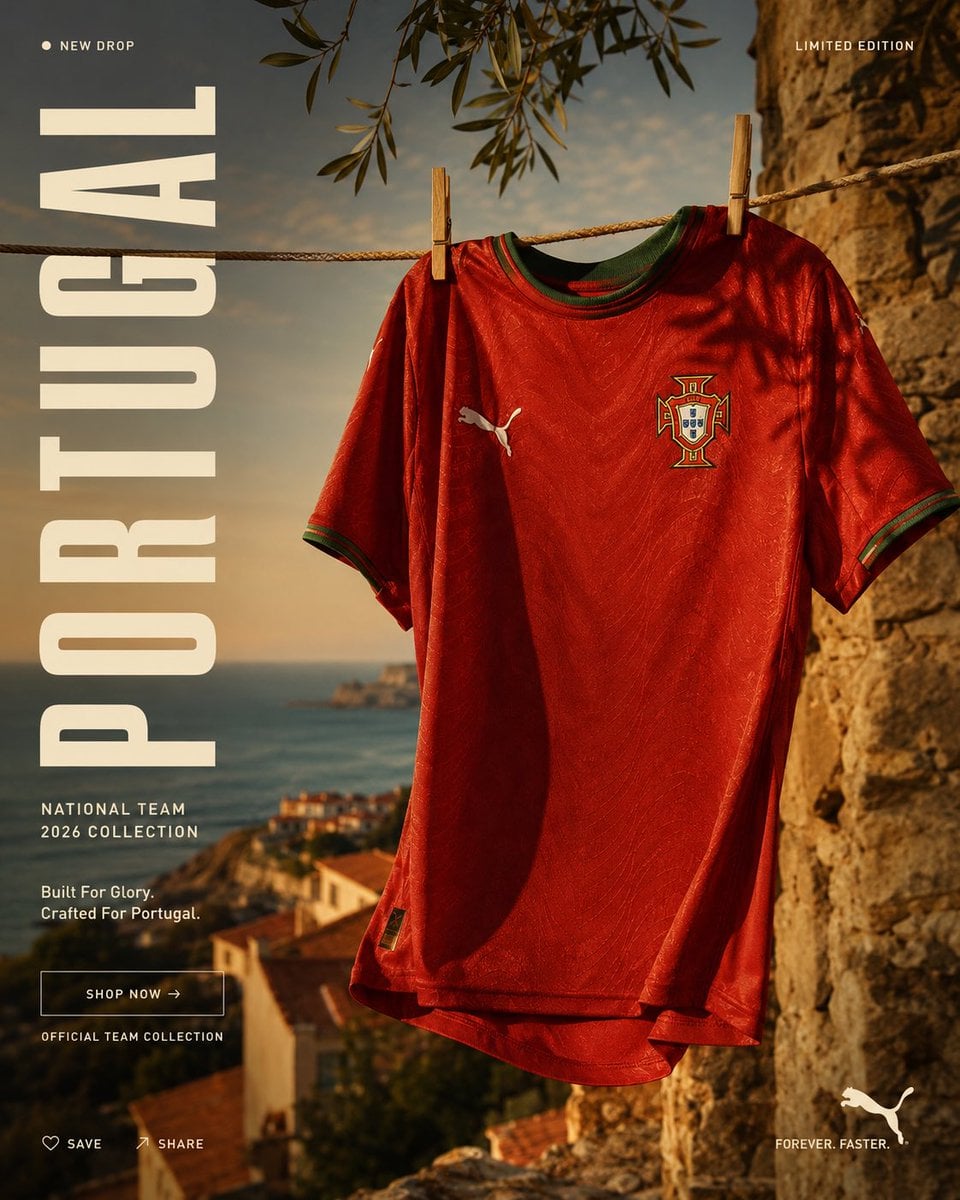 Portugal National Team Jersey in Golden Hour Light