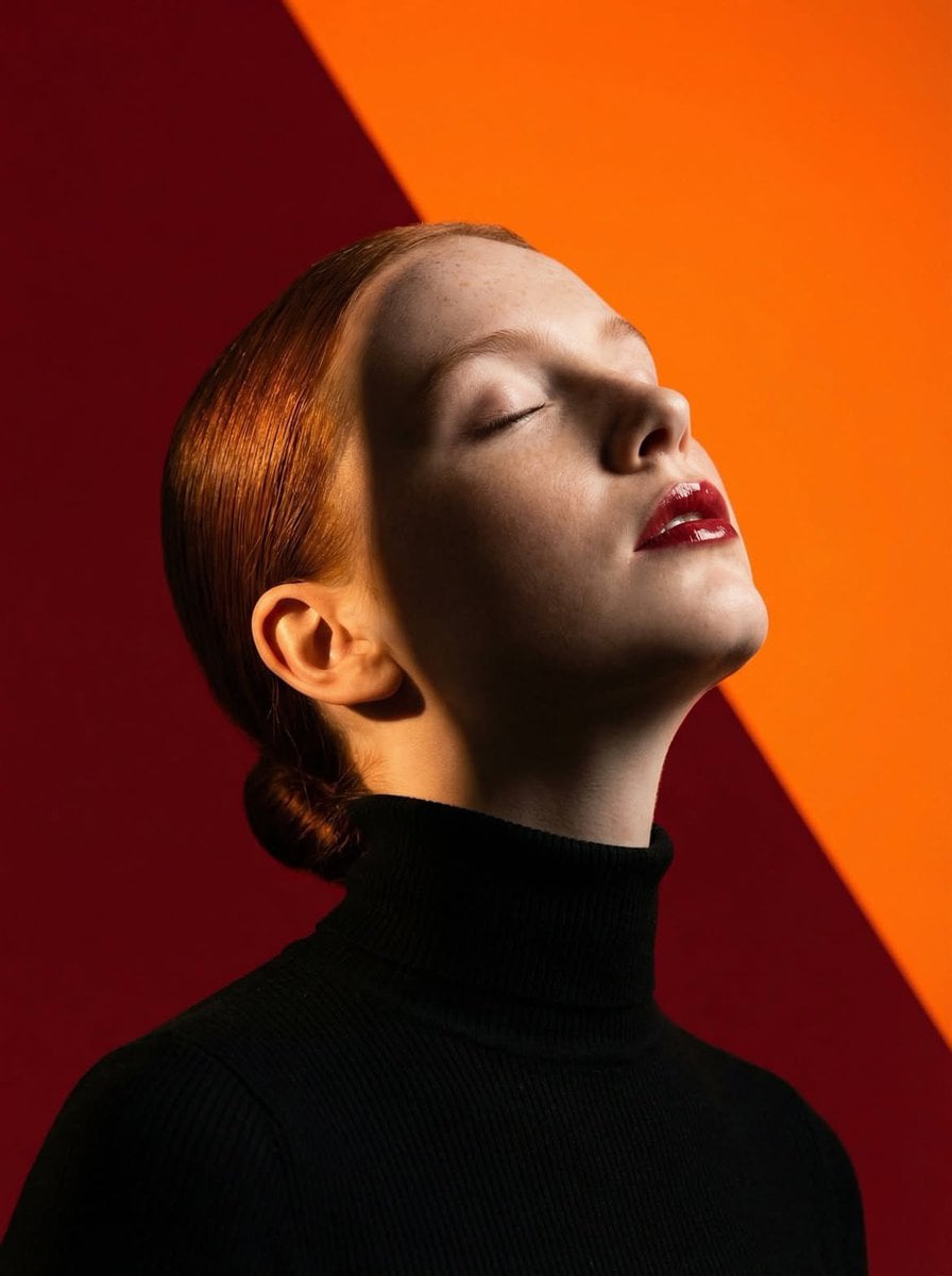 Ultra-high-fashion editorial beauty portrait of a fair-sk... thumbnail 2