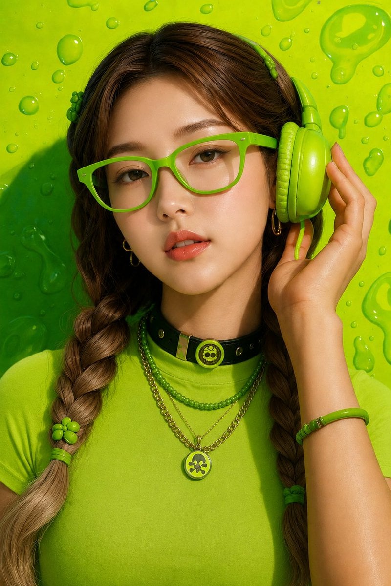Ultra-realistic close-up fashion portrait of a young woma... thumbnail 2