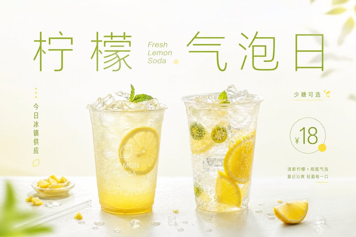 围绕[主题对象]生成一张明亮清透的商业信息视觉：上方保留大面积呼吸空间，中心以极大的中文主题字作为第一视觉，字距疏... thumbnail 3