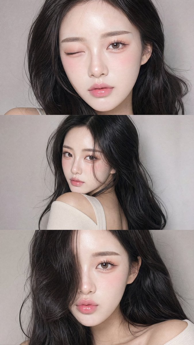 A vertical collage of three YZK photos. Using the uploade... image 1