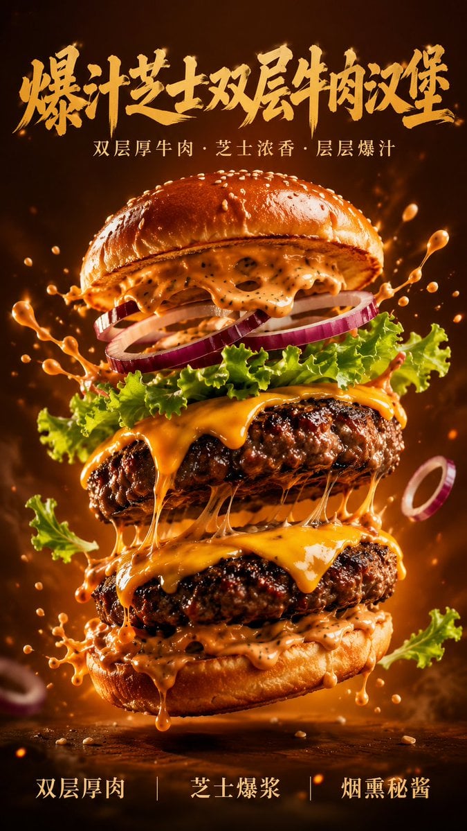 Explosive Food Hero Poster with Suspended Ingredients thumbnail 4