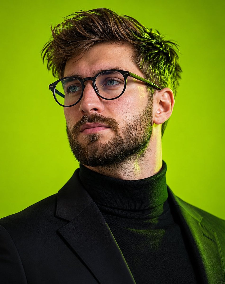 Ultra-realistic editorial portrait of a young man with to... image 1