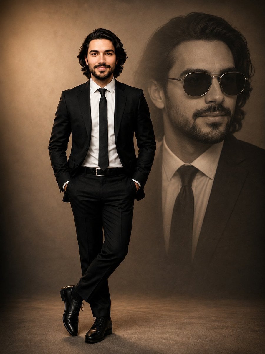 Portrait of a confident young man in a perfectly tailored... image 1