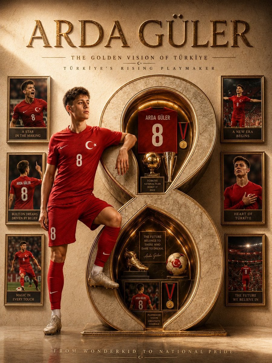 Luxury Football Tribute Poster with Personalized Typography image 1