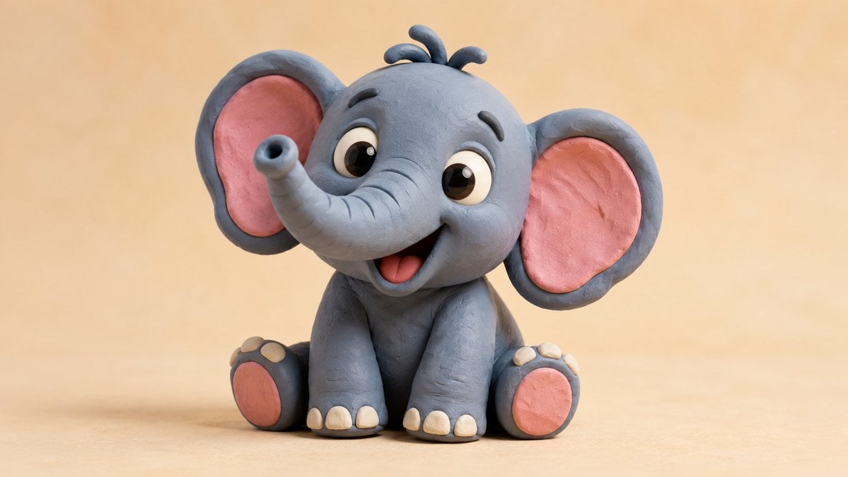 clay-style 3D render of a [Subject], made from smooth col... image 1