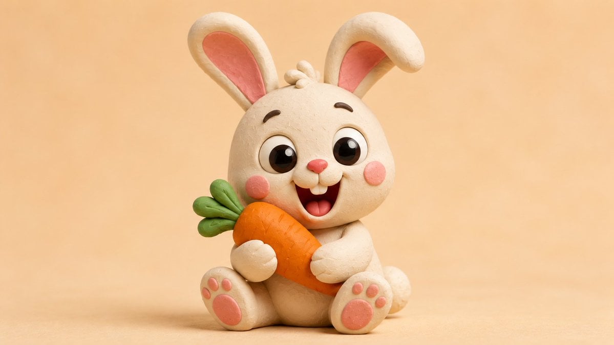 clay-style 3D render of a [Subject], made from smooth col... thumbnail 3