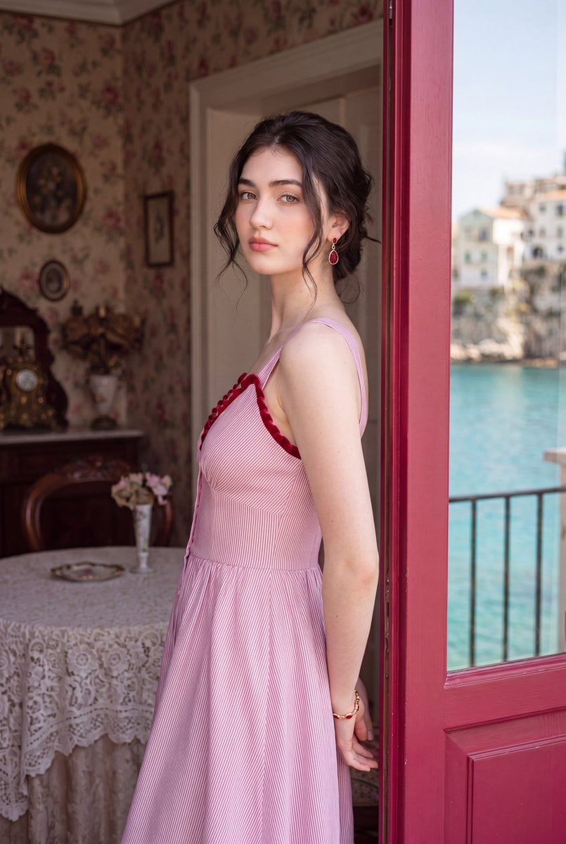 Photorealistic romantic European travel editorial portrai... thumbnail 3