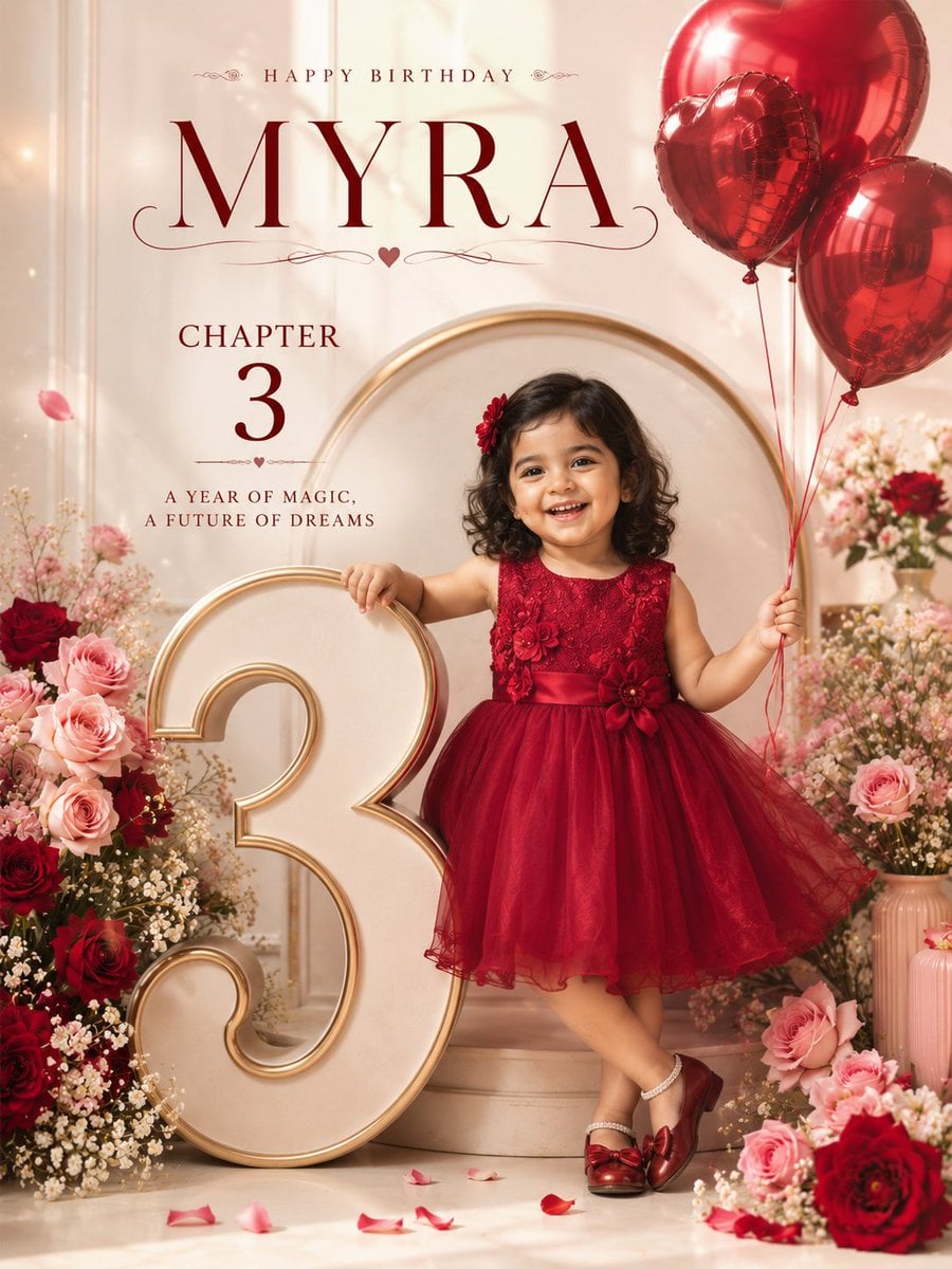 Professional luxury birthday poster, 3:4 portrait composi... thumbnail 2