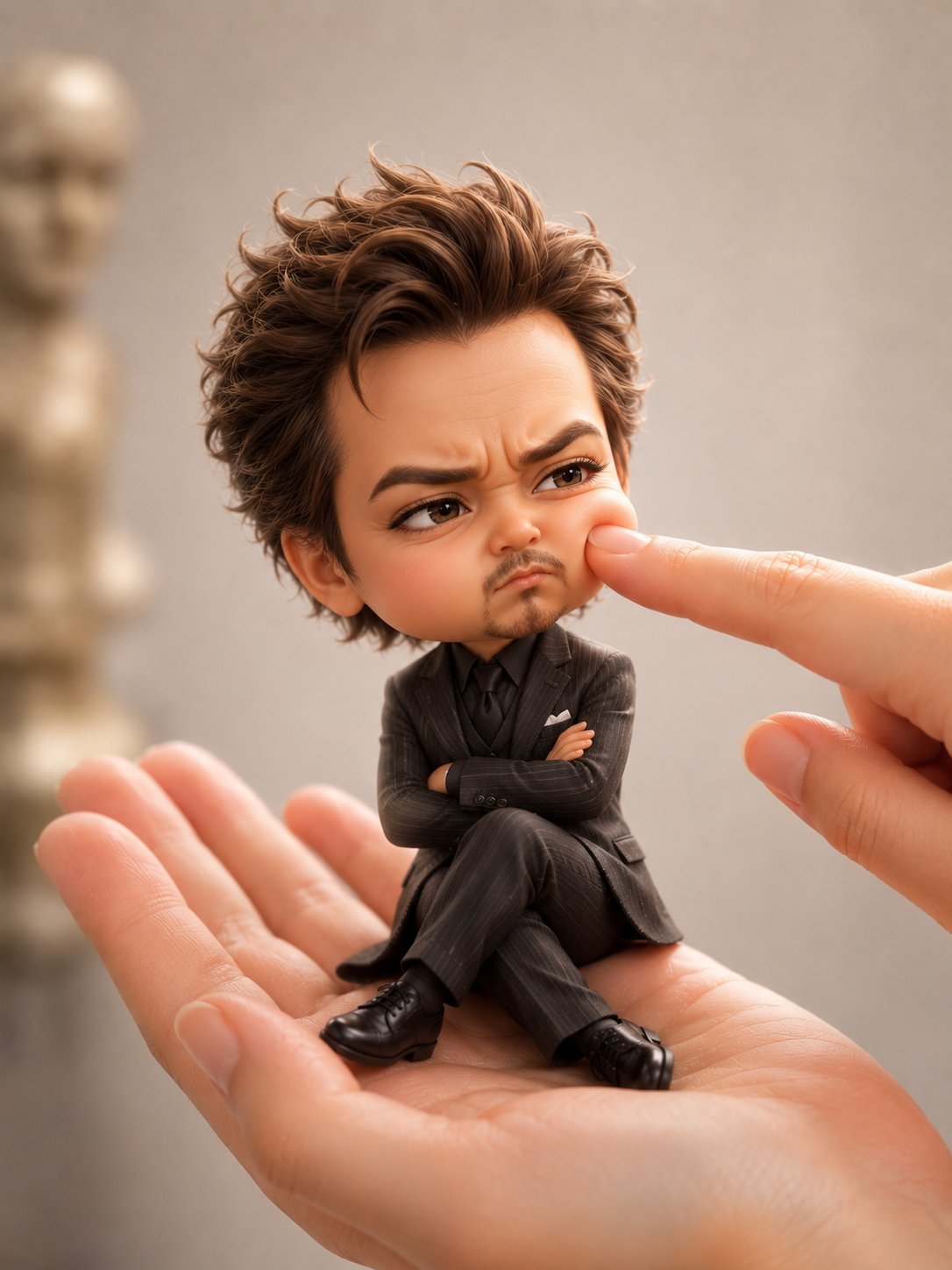 Chibi Einstein Pouts on an Open Palm thumbnail 4