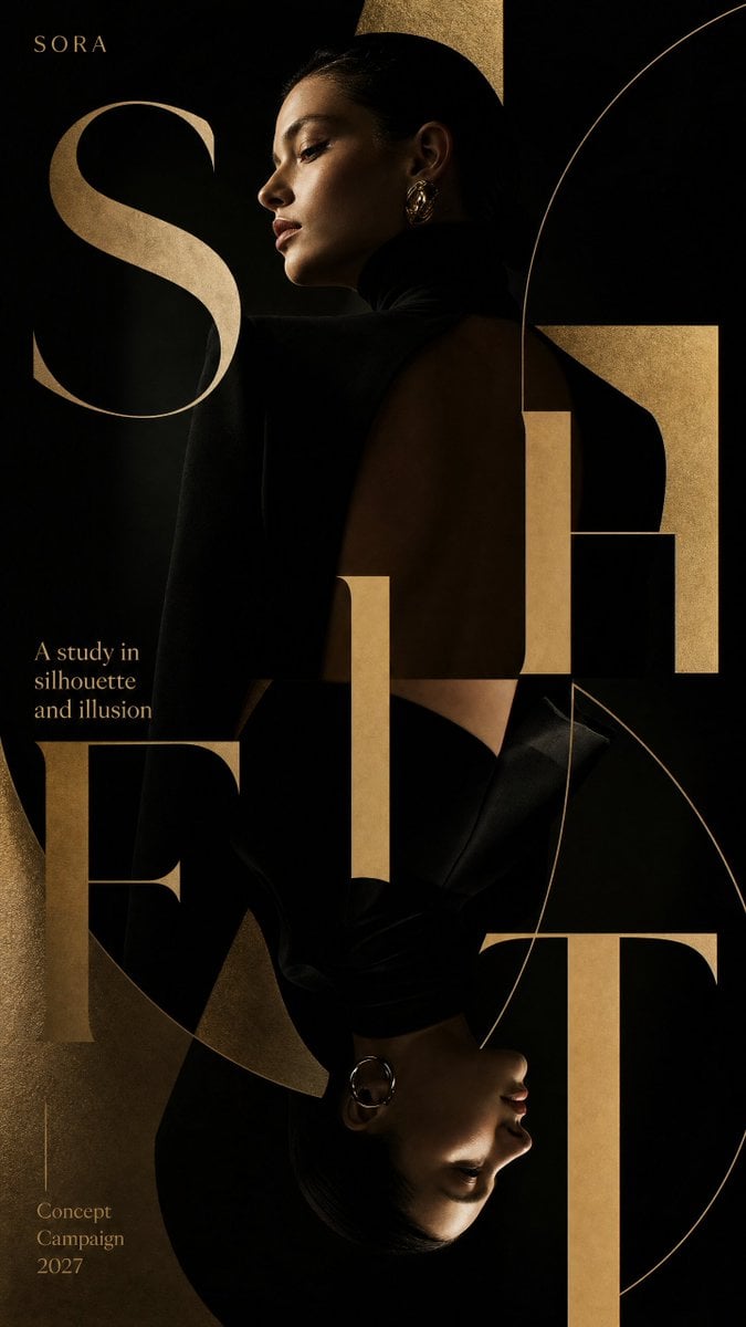 Create a high-end fashion campaign typography poster. image 1