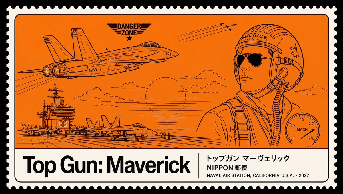 Minimalist Japanese postage stamp movie poster in the "Na... image 1