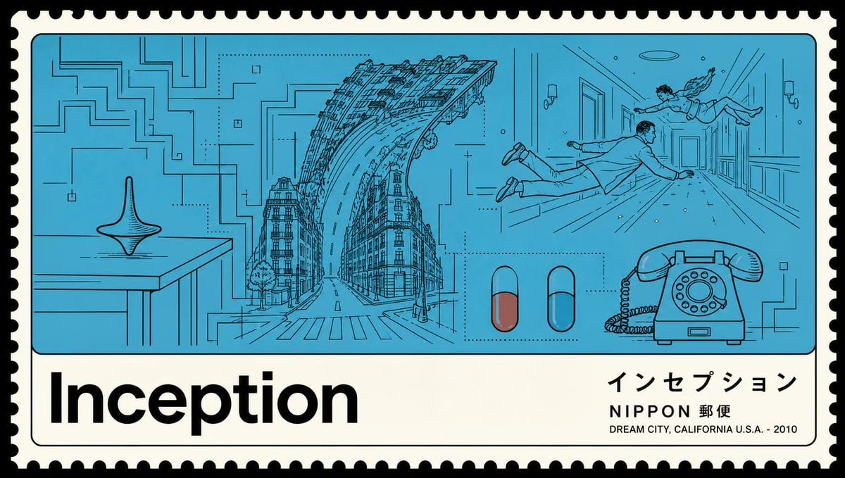Minimalist Japanese postage stamp movie poster in the "Na... thumbnail 3