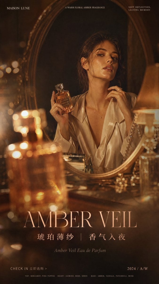 Create a vertical 9:16 high-end fashion campaign poster f... thumbnail 4