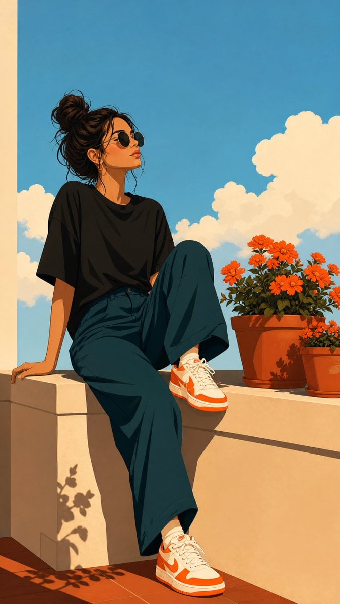An illustration in a clean, modern, flat-color digital ar... image 1